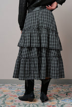 Load image into Gallery viewer, Urban Daizy - Plaid Tiered Ruffle Cotton Maxi Skirt