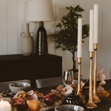 Load image into Gallery viewer, Sweet Water Decor - *NEW* Gold Cast Iron Taper Candle Holders, Set of 3