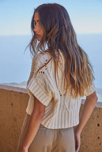 Load image into Gallery viewer, By Together - W1124 | Knit Sweater Crochet Round Neck Short Sleeve Top