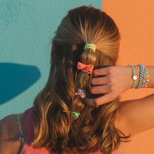 Load image into Gallery viewer, K'lani hair tie bracelets - "Glow" Neon with Silver Accents Hair Tie Bracelets