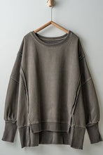 Load image into Gallery viewer, ORGANIC PIGMENT WASHED SWEATSHIRT TOP : TOMATO CREAM / S-2/M-2/L-2