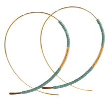 Load image into Gallery viewer, Lenny & Eva - Norah Earrings-Turquoise | Beaded Threader Hoops