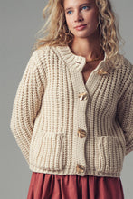 Load image into Gallery viewer, Urban Daizy - Chunky Gold Button Ribbed Knit Cardigan