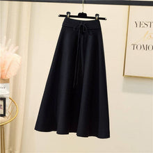 Load image into Gallery viewer, Solid Color High Waist A-Line Pleated Long Knitted Skirt