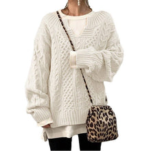 Load image into Gallery viewer, EmberLoom - Women Cable Knit Sweater Casual Ribbed Pattern Knit Top