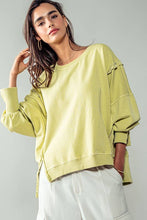 Load image into Gallery viewer, ORGANIC PIGMENT WASHED SWEATSHIRT TOP: CHARCOAL / S-2/M-2/L-2