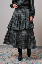 Load image into Gallery viewer, Urban Daizy - Plaid Tiered Ruffle Cotton Maxi Skirt