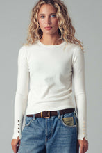 Load image into Gallery viewer, Urban Daizy - Polished Button Cuff Slim Knit Top