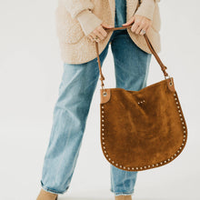 Load image into Gallery viewer, Pretty Simple - Rosalie Rivet Suede Hobo Bag