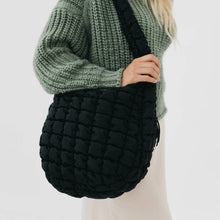 Load image into Gallery viewer, Carmen Quilted Hobo Tote Bag: Emerald