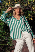 Load image into Gallery viewer, Urban Daizy - Oversized Stripe Button Down Collared Shirt