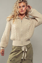 Load image into Gallery viewer, Nautical Knit Zip Up Jacket: RUST / S-2/M-2/L-2