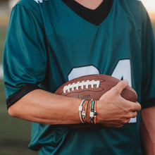 Load image into Gallery viewer, K'lani hair tie bracelets - University of Miami Game Day Hair Tie Bracelets