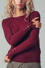 Load image into Gallery viewer, Urban Daizy - Polished Button Cuff Slim Knit Top