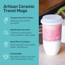 Load image into Gallery viewer, Nova Ceramics Travel Mugs - Coral Pink 16oz Ceramic Mug – (Includes Lid & Band)