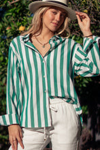 Load image into Gallery viewer, Urban Daizy - Oversized Stripe Button Down Collared Shirt