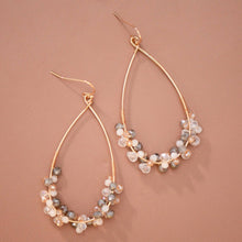 Load image into Gallery viewer, Mia Accessories - Gold Plated Wire Wrapped Beaded Teardrop Earrings – 8099
