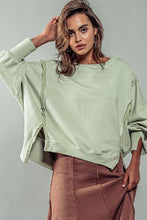 Load image into Gallery viewer, ORGANIC PIGMENT WASHED SWEATSHIRT TOP: CHARCOAL / S-2/M-2/L-2