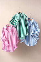 Load image into Gallery viewer, Urban Daizy - Oversized Stripe Button Down Collared Shirt