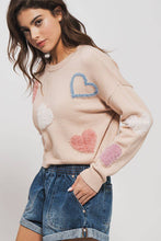 Load image into Gallery viewer, Urban Daizy - Heart of Fuzz Knit Crewneck Sweater