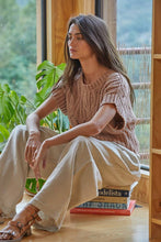 Load image into Gallery viewer, By Together - W1124 | Knit Sweater Crochet Round Neck Short Sleeve Top