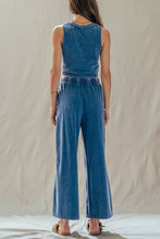 Load image into Gallery viewer, Urban Daizy - Mineral Wash Cotton Crop Tank & Wide Leg Pant Set