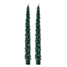 Load image into Gallery viewer, Sweet Water Decor - *NEW* Green Tree Taper Candles, Set of 2 - Christmas Decor