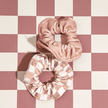 Load image into Gallery viewer, Microfiber Quick-Dry Towel Scrunchie 2PC- Terracotta Checker