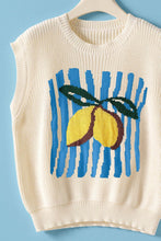 Load image into Gallery viewer, Urban Daizy - Lemon Graphic Knit Vest Citrus Print