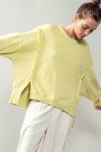 Load image into Gallery viewer, ORGANIC PIGMENT WASHED SWEATSHIRT TOP: CHARCOAL / S-2/M-2/L-2