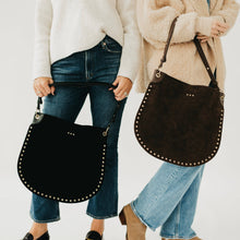 Load image into Gallery viewer, Pretty Simple - Rosalie Rivet Suede Hobo Bag