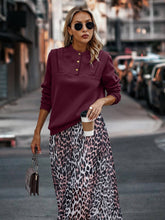 Load image into Gallery viewer, SZ1-TP8322 Quarter Button Sweatshirt: Grey / L