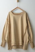 Load image into Gallery viewer, ORGANIC PIGMENT WASHED SWEATSHIRT TOP : TOMATO CREAM / S-2/M-2/L-2