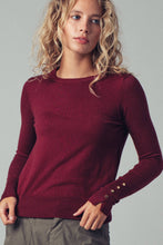 Load image into Gallery viewer, Urban Daizy - Polished Button Cuff Slim Knit Top