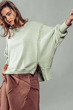 Load image into Gallery viewer, ORGANIC PIGMENT WASHED SWEATSHIRT TOP: CHARCOAL / S-2/M-2/L-2