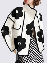 Load image into Gallery viewer, UZ Wholesale Store - Contrast Color Flower Print Long Sleeves Loose Coat