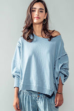 Load image into Gallery viewer, ORGANIC PIGMENT WASHED SWEATSHIRT TOP: CHARCOAL / S-2/M-2/L-2