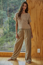 Load image into Gallery viewer, By Together - W1124 | Knit Sweater Crochet Round Neck Short Sleeve Top