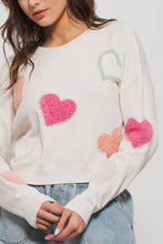 Load image into Gallery viewer, Urban Daizy - Heart of Fuzz Knit Crewneck Sweater