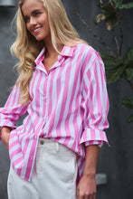 Load image into Gallery viewer, Urban Daizy - Oversized Stripe Button Down Collared Shirt