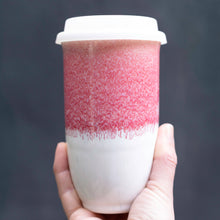Load image into Gallery viewer, Nova Ceramics Travel Mugs - Coral Pink 16oz Ceramic Mug – (Includes Lid & Band)