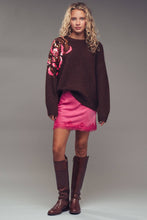 Load image into Gallery viewer, Urban Daizy - Sequin Floral Fuzzy Knit Sweater