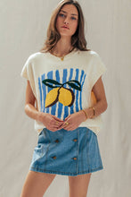 Load image into Gallery viewer, Urban Daizy - Lemon Graphic Knit Vest Citrus Print