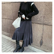 Load image into Gallery viewer, UZ Wholesale Store - Irregular High-Waisted Pleated Maxi Skirt