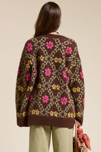 Load image into Gallery viewer, Mimosa - Retro Floral Print Fuzzy Knit Cardigan