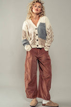 Load image into Gallery viewer, Urban Daizy - Patchwork Cable Knit V Neck Cardigan