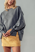 Load image into Gallery viewer, ORGANIC PIGMENT WASHED SWEATSHIRT TOP : TOMATO CREAM / S-2/M-2/L-2