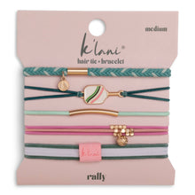 Load image into Gallery viewer, K'lani hair tie bracelets - "Rally" Pickleball with Pink & Green Hair Tie Bracelets