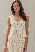 Load image into Gallery viewer, Urban Daizy - Natural Crochet Wavy V-Neck Tank