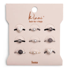 Load image into Gallery viewer, K'lani hair tie bracelets - "Luna" Silver & Cool Tones Hair Tie Rings